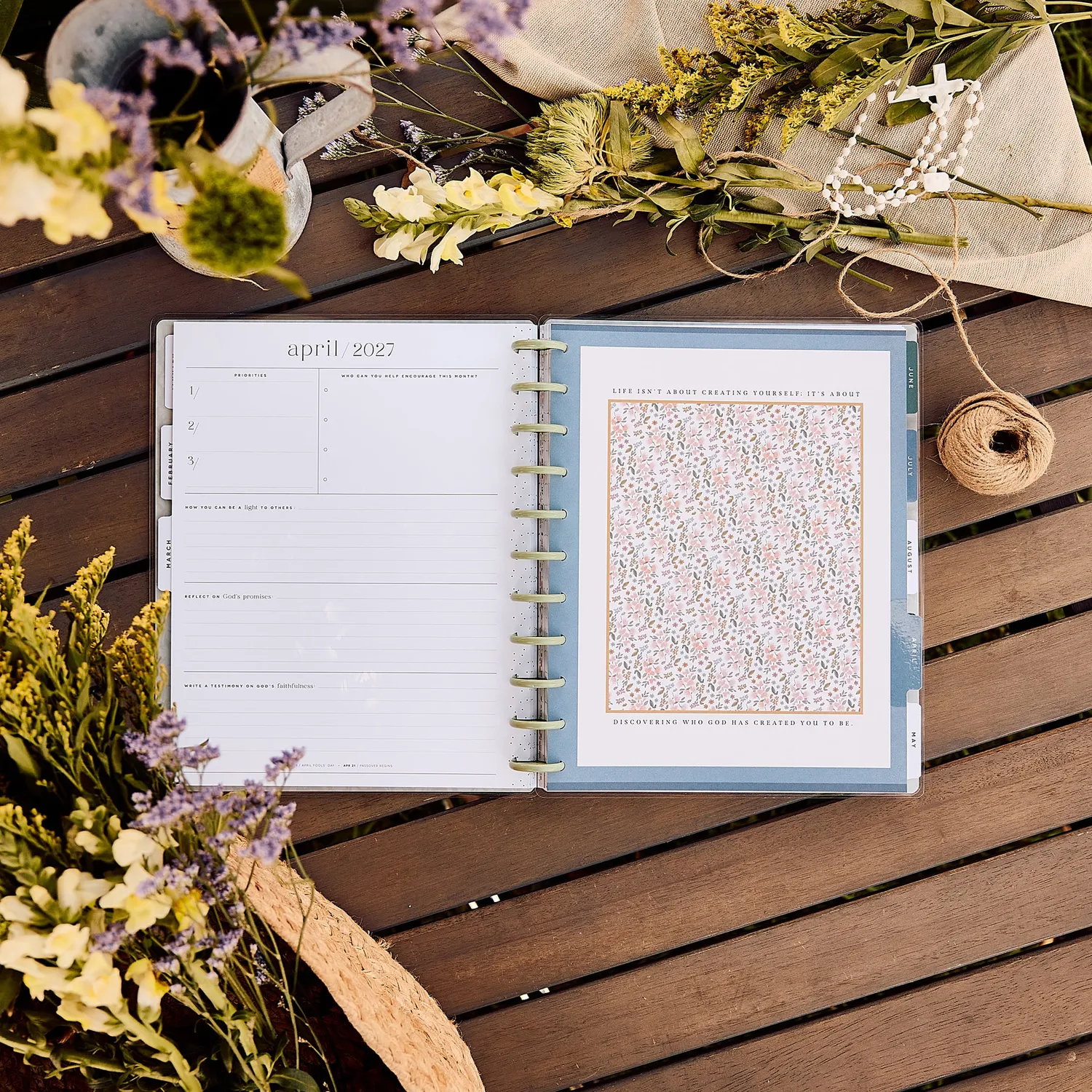 Happy Planner Wildflower Daydream agenda Big Faith 2027 12 mois