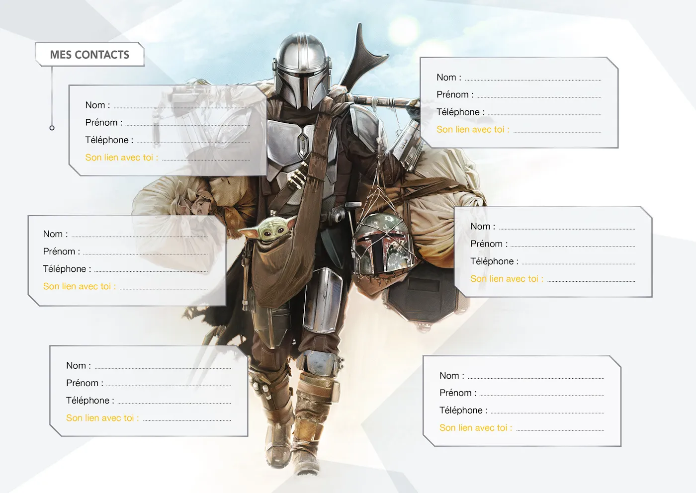 Frigobloc Mandalorian 2023-2024 agenda scolaire une page par jour