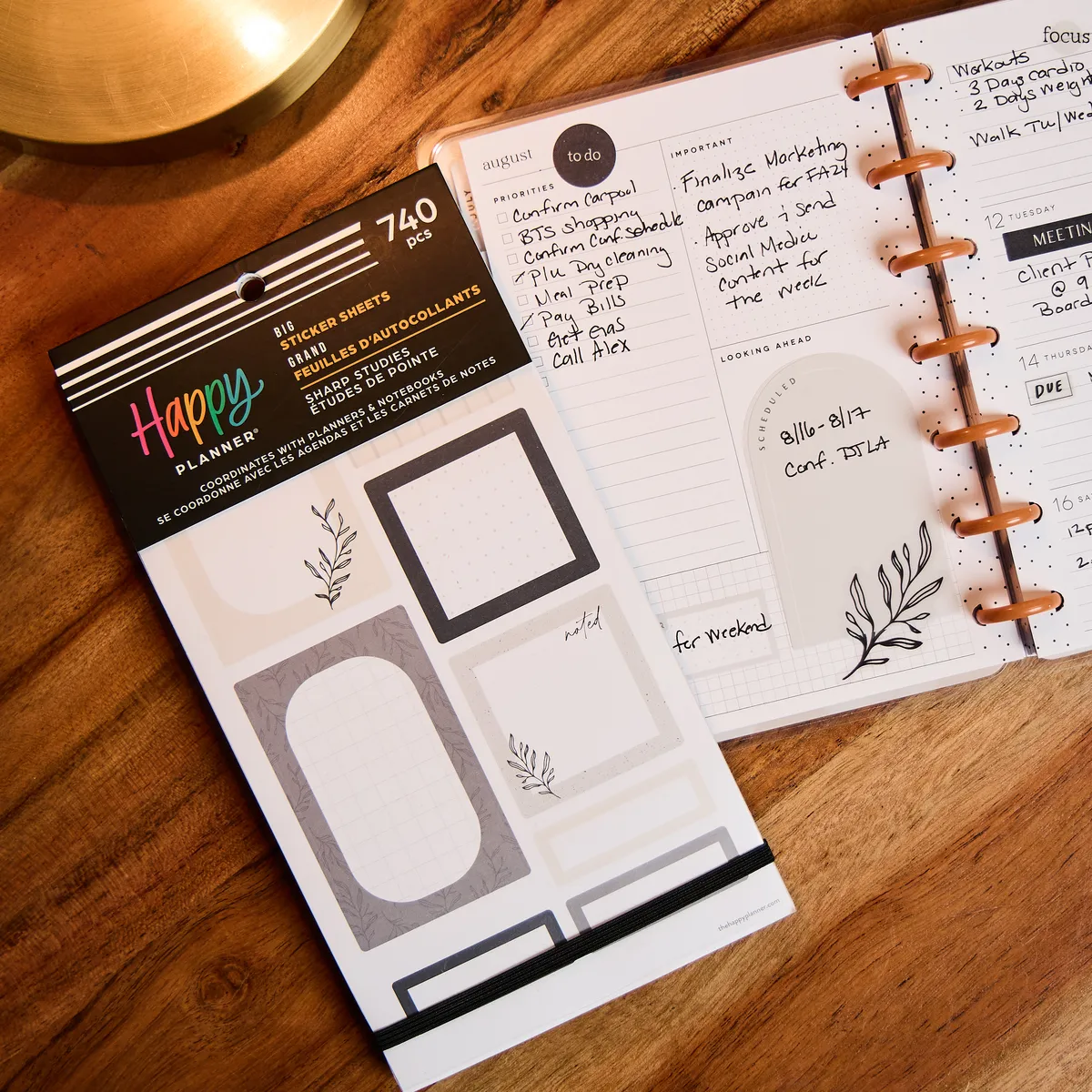 Happy Planner Sharp Studies Teacher stickers Big 740 neutres