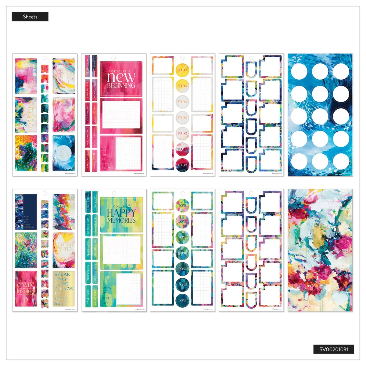 Happy Planner Abstract Watercolor stickers value pack 684