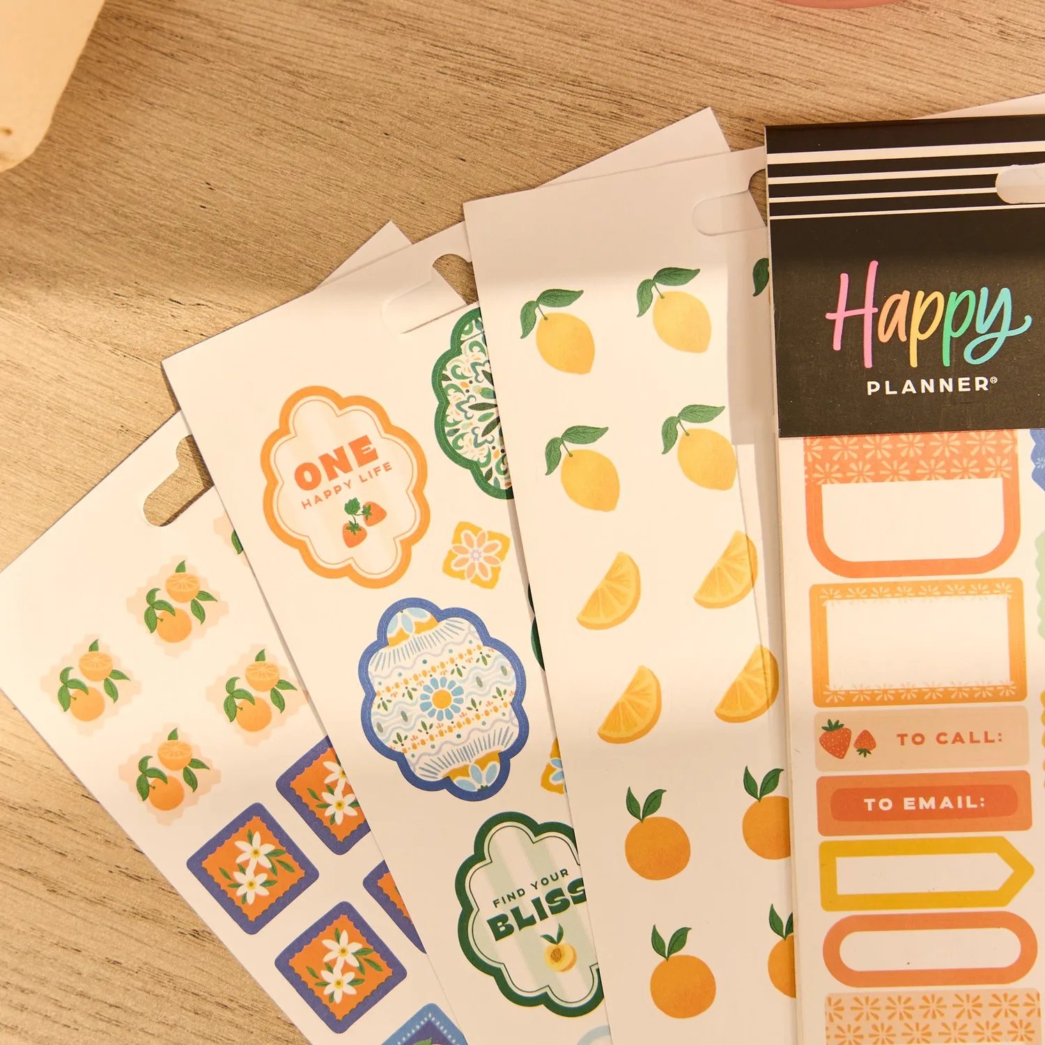 Happy Planner Coastal Cottage stickers 10 feuilles agrumes