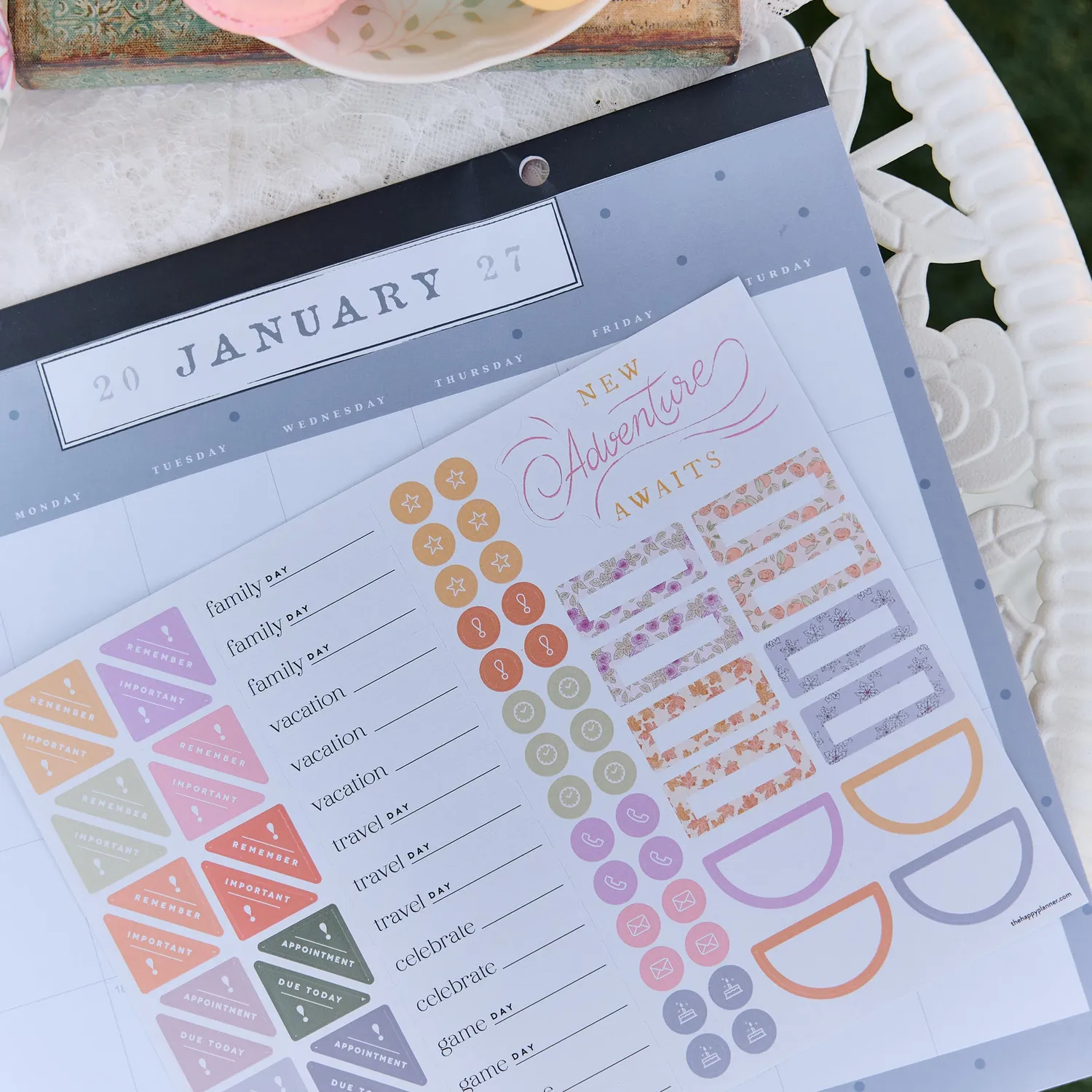 Happy Planner 2027 Seasonal Sidewalks calendrier bureau Small