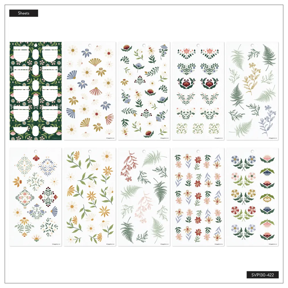 Happy Planner Forest Flowers stickers 30 feuilles nature