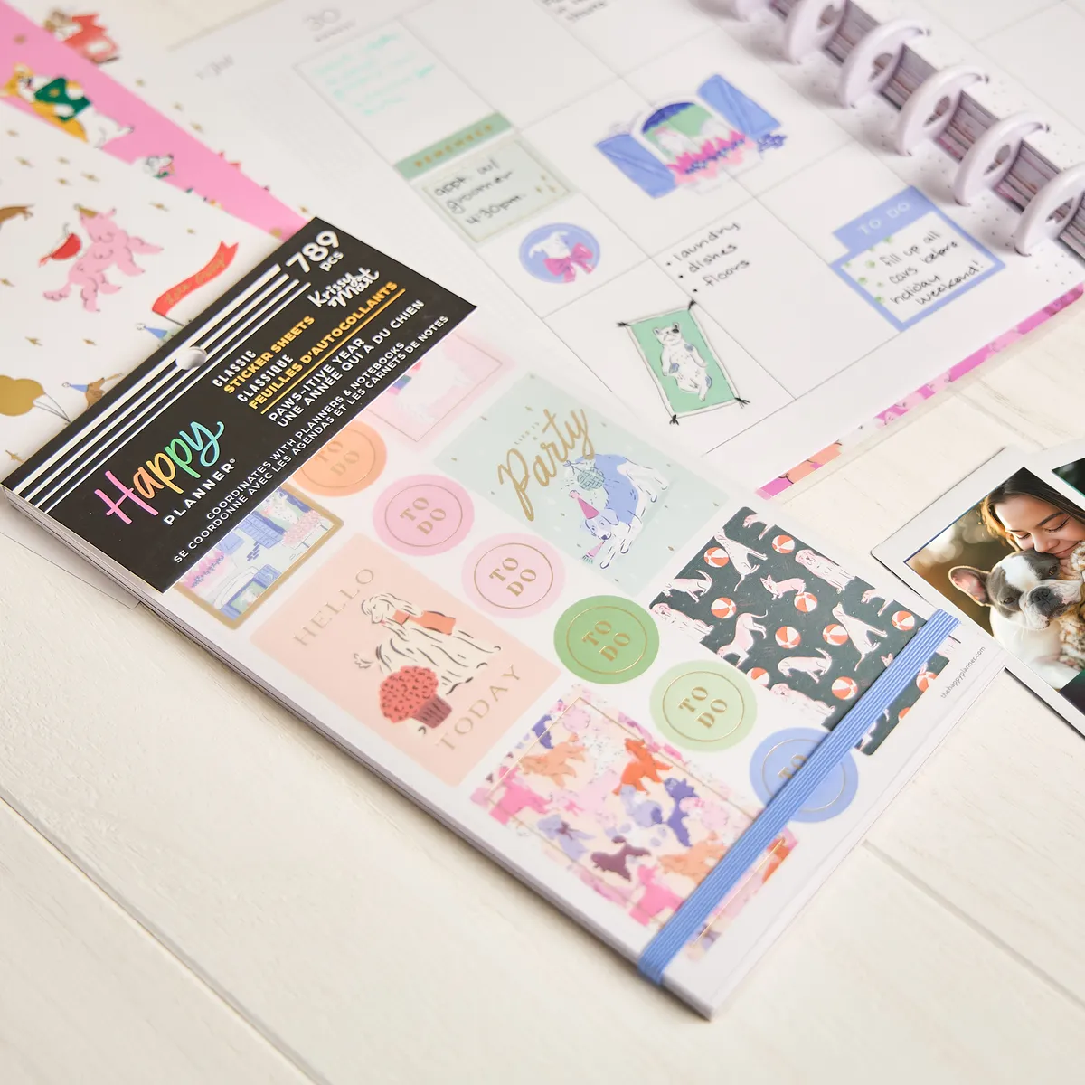 Happy Planner Pawsitive Dogs stickers 30 feuilles chiens