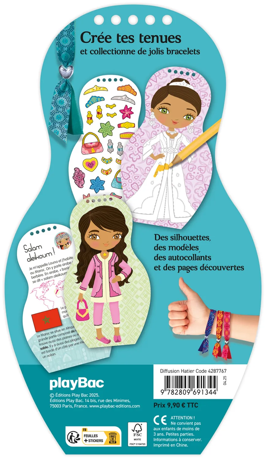 Minimiki Louna au Maroc carnet créatif stickers + bracelet 2025