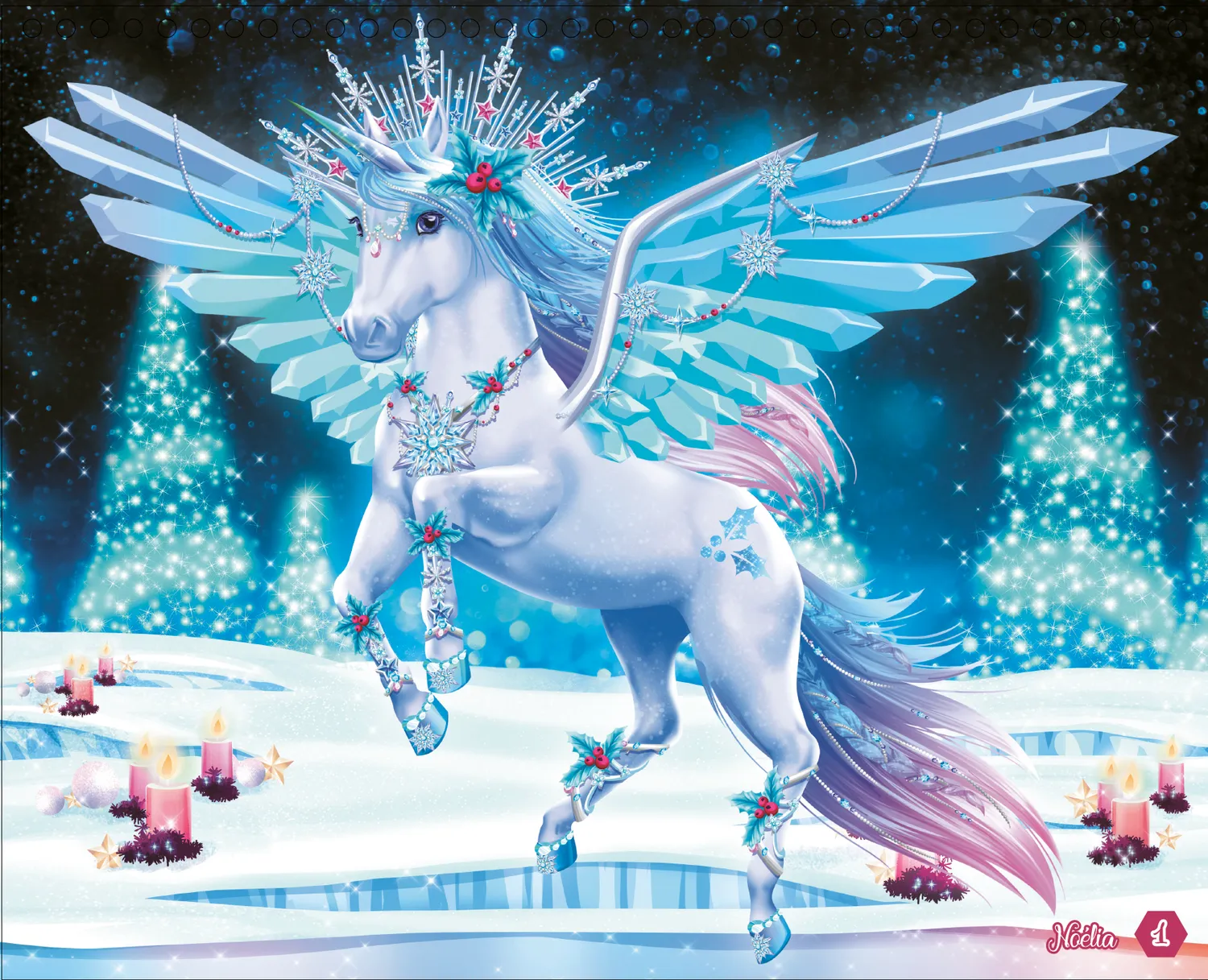 Frigobloc Licornes de Rêve Magie de Noël carnet créatif
