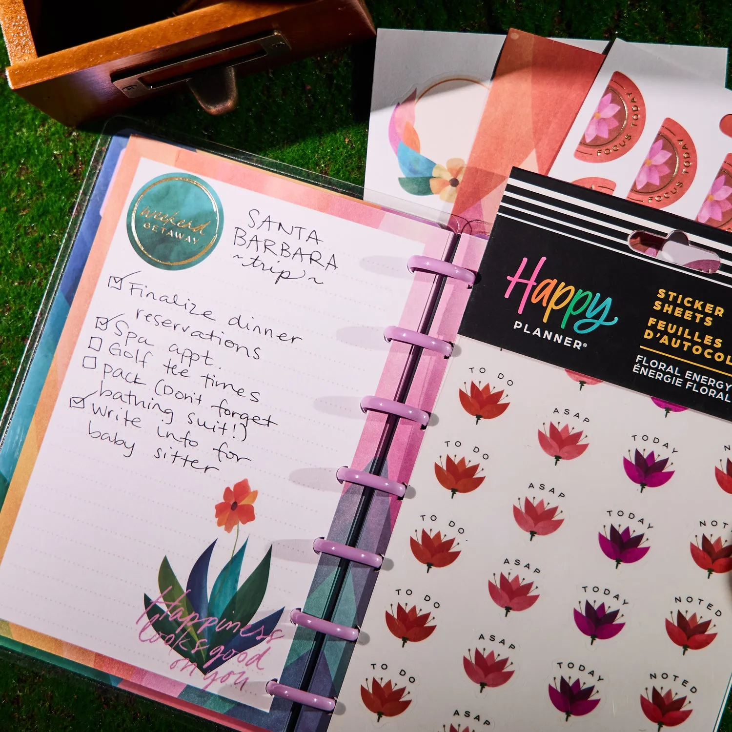 Happy Planner Floral Energy planches stickers fleurs 10 feuilles