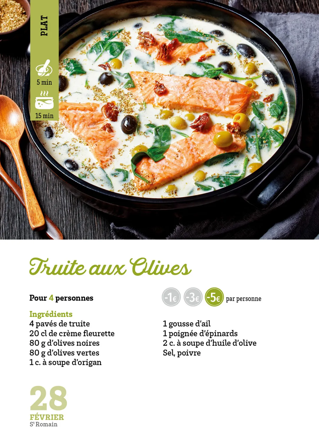 Frigobloc Recettes mini budget 365 jours calendrier cuisine
