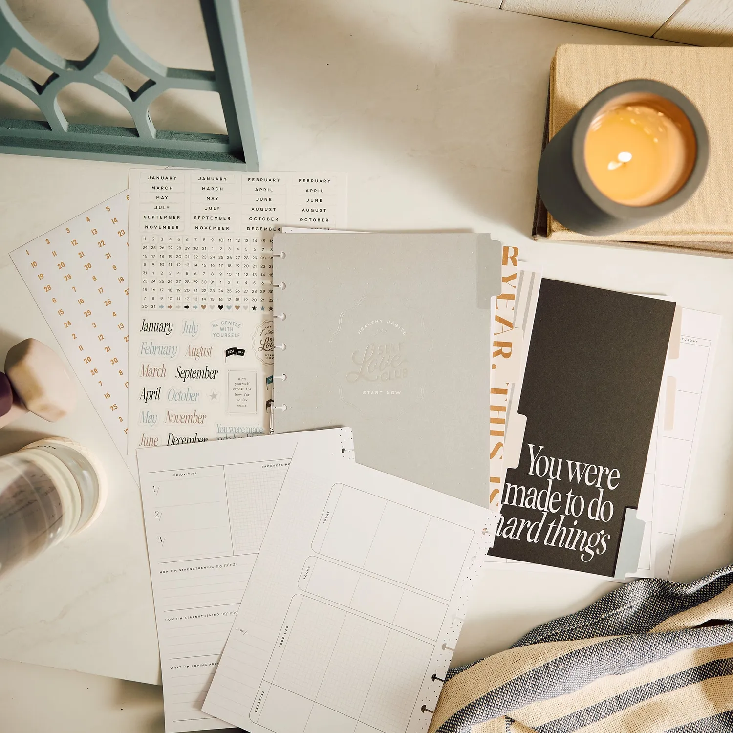 Happy Planner Haven & Heart Fitness recharge agenda Classic 6 mois sport