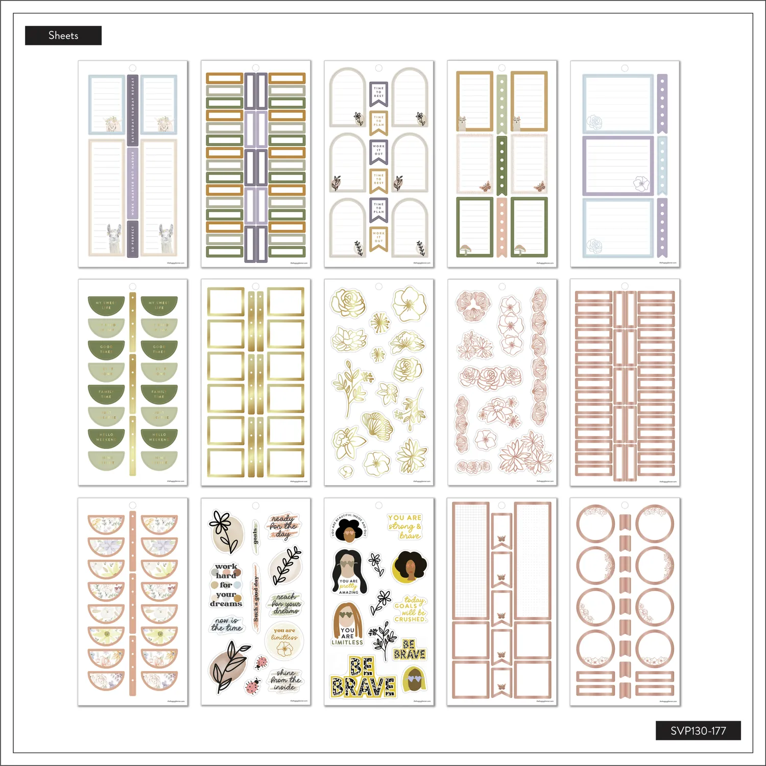 Happy Planner Zaewild Painted Blossoms stickers 513 floral