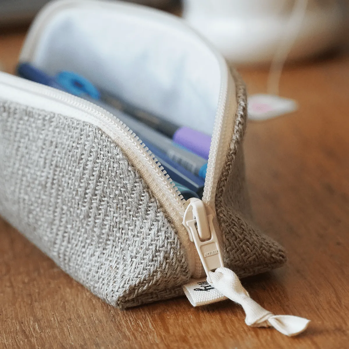 My365 trousse zippée en lin toile naturelle