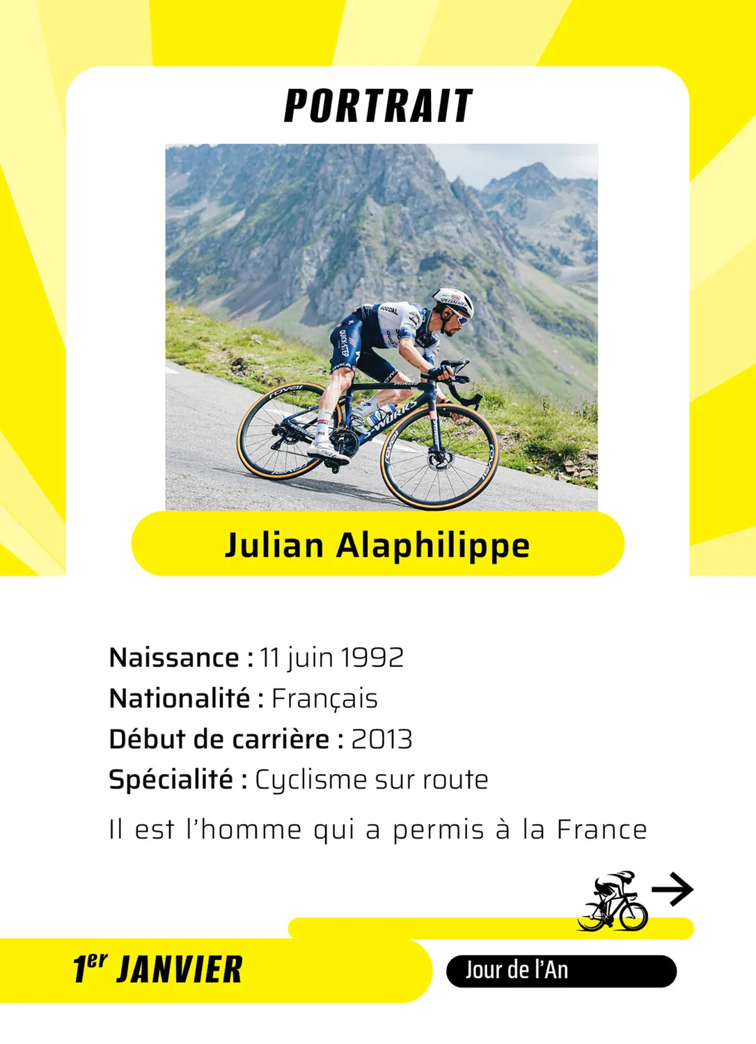Année à bloc Passion Vélo calendrier 365 jours cyclisme