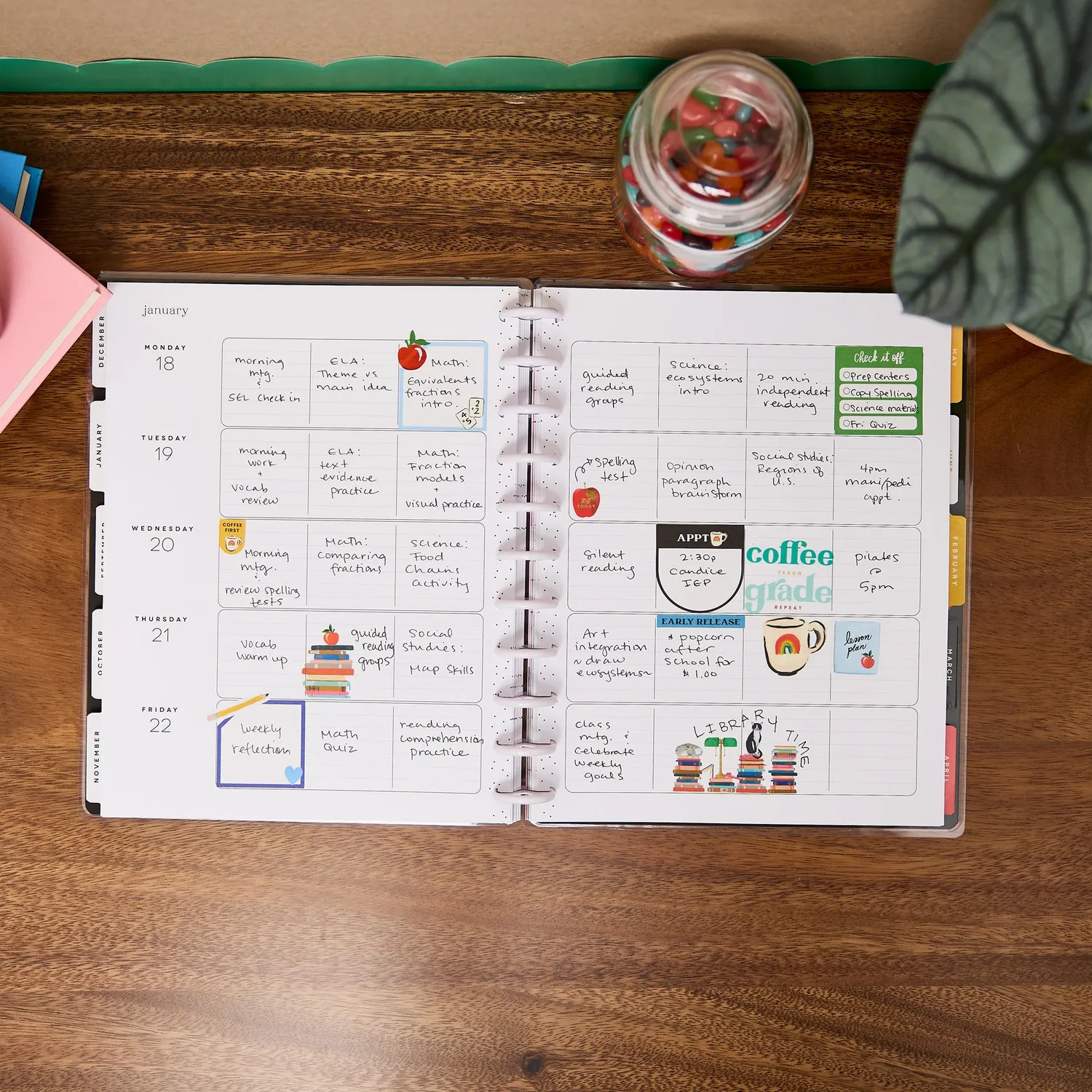 Happy Planner Bright Lessons 2026-2027 agenda enseignant Big