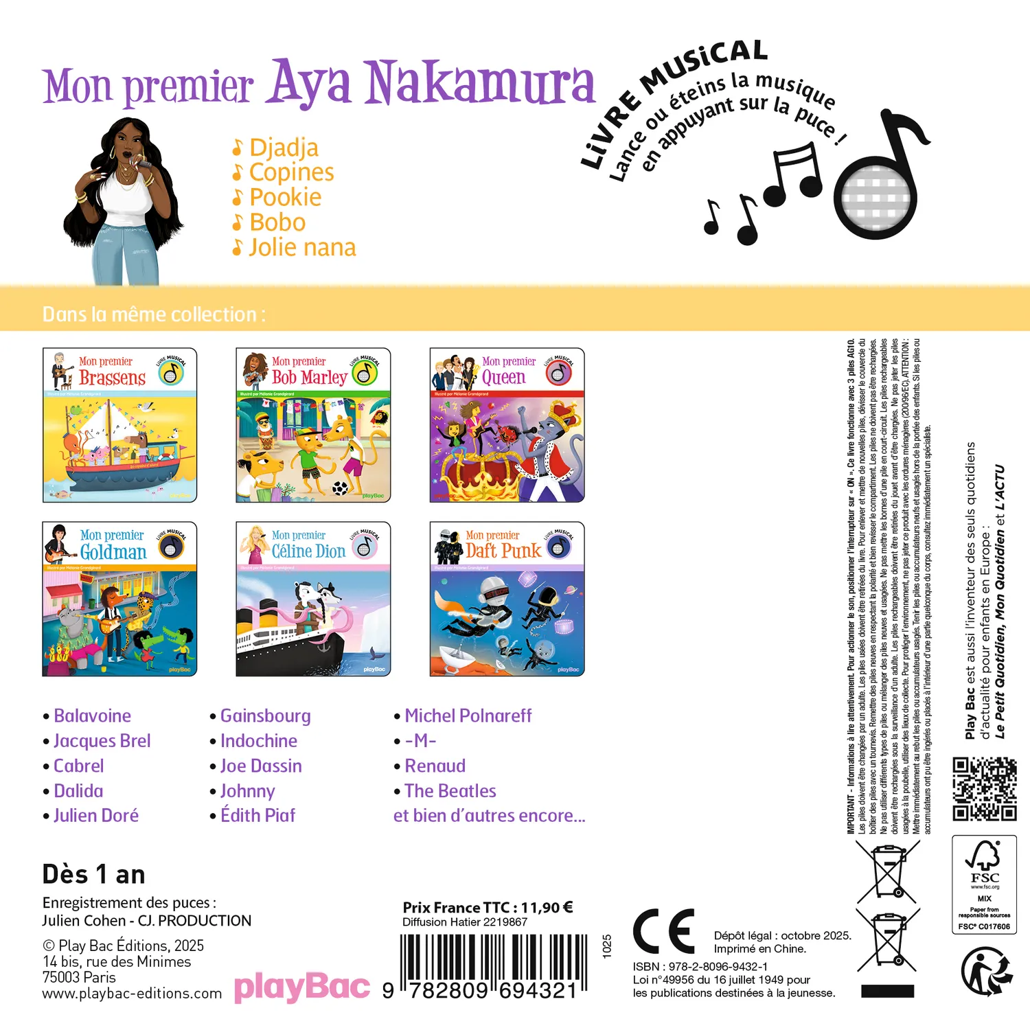 Aya Nakamura Mon premier livre musical sonore dès 6 mois