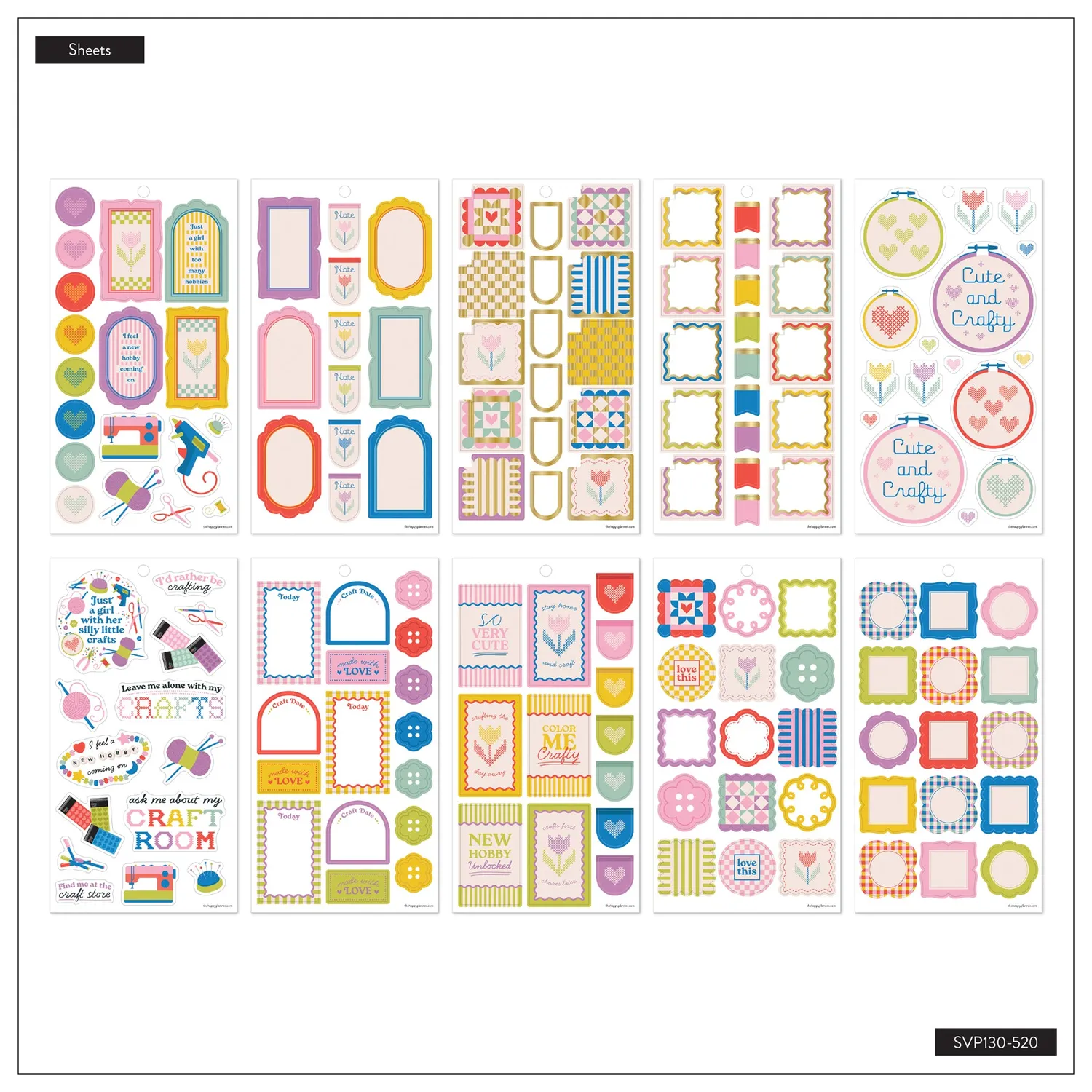 Happy Planner Cozy Crafts stickers Classic couture 30 feuilles