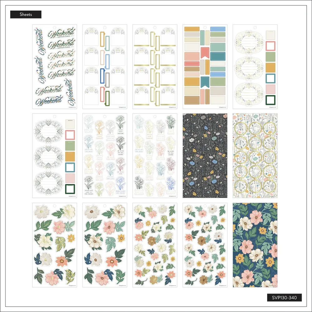 Happy Planner Chintzcore Flowers autocollants 30 feuilles 499 pièces