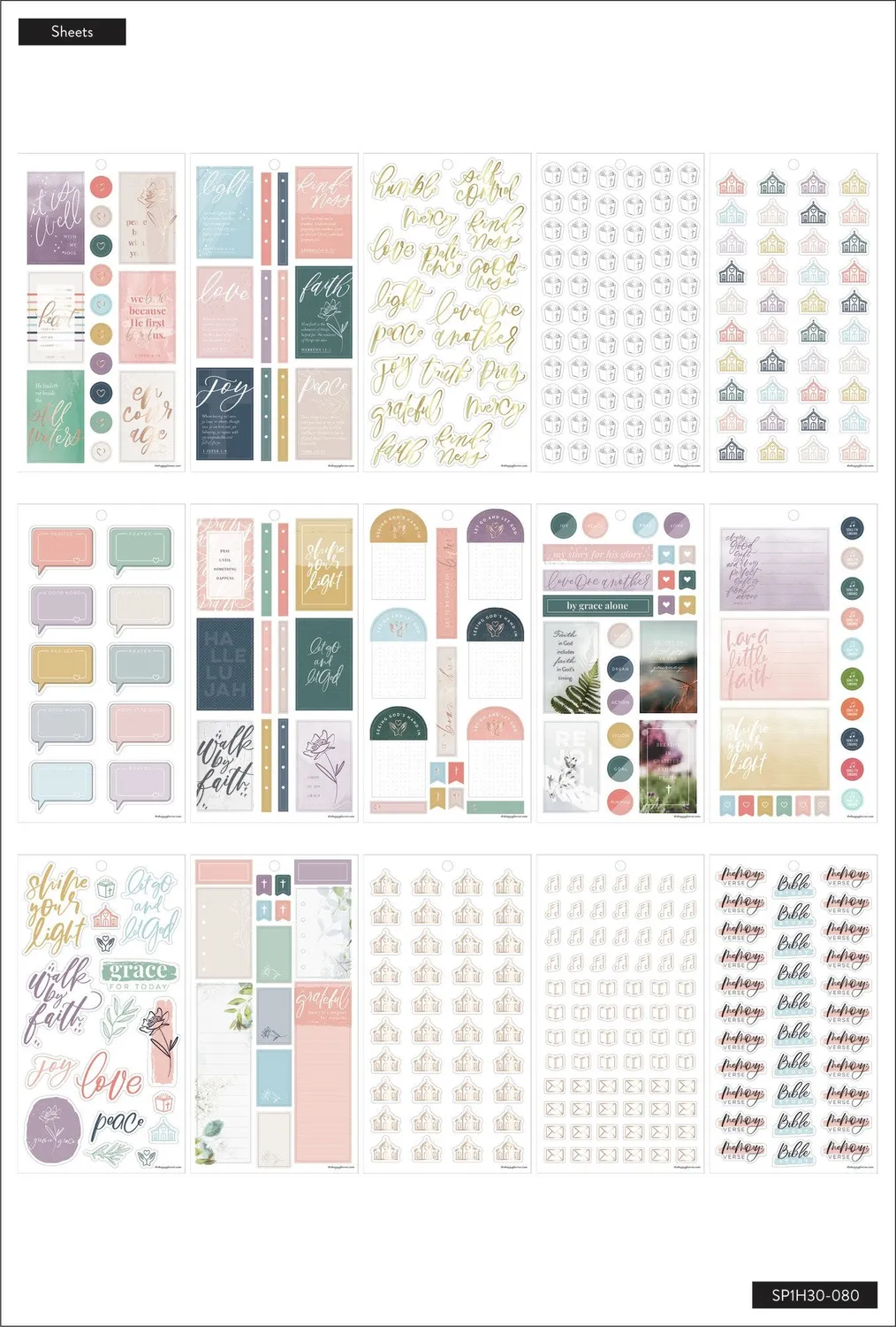 Happy Planner Walk By Faith stickers 30 pages 791 foi