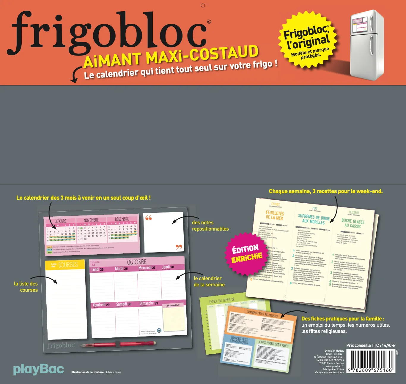 Frigobloc calendrier famille hebdomadaire sept 2021-déc 2022