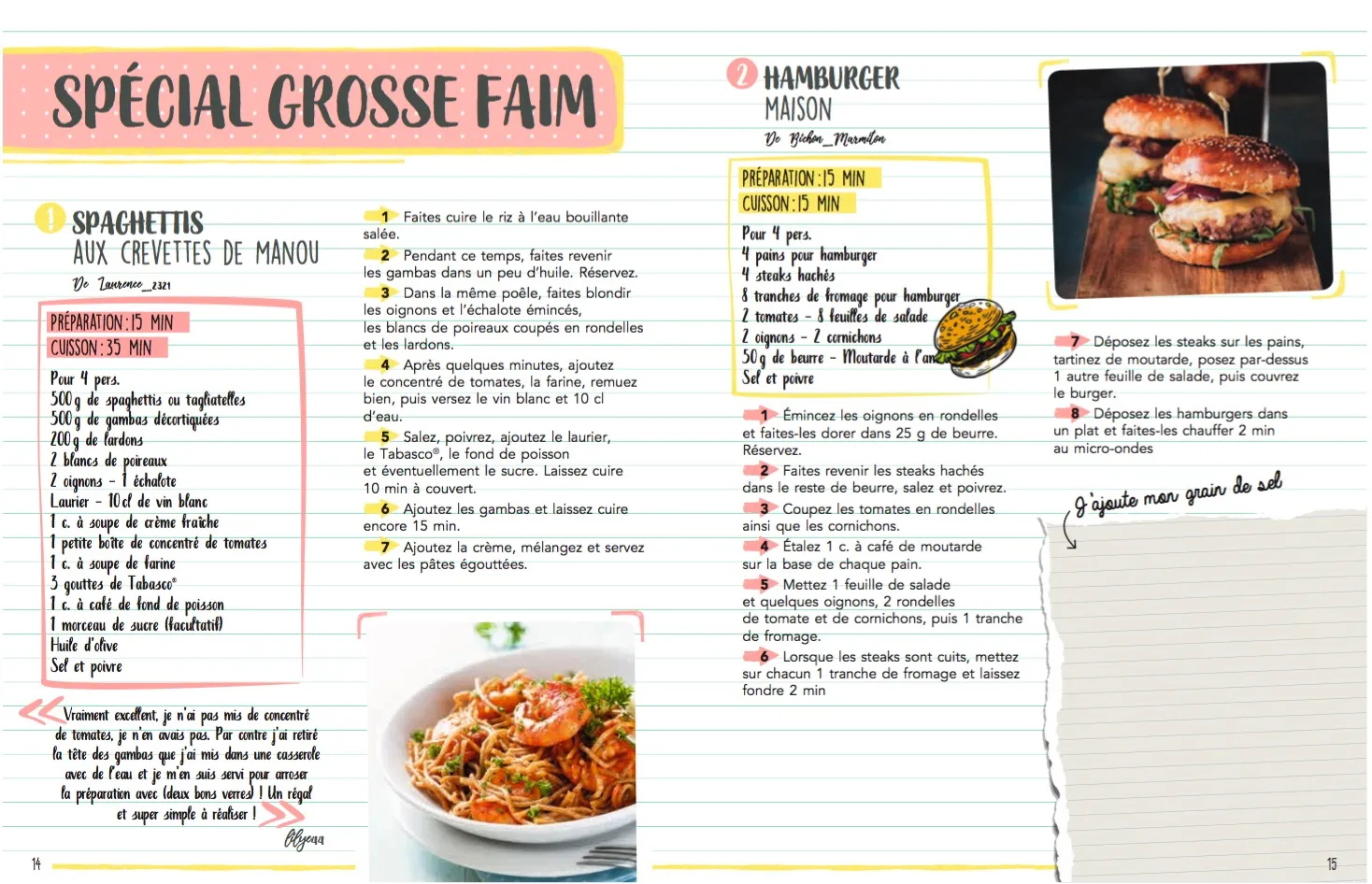Marmiton Cahier gourmand Un plat un repas cahier recettes