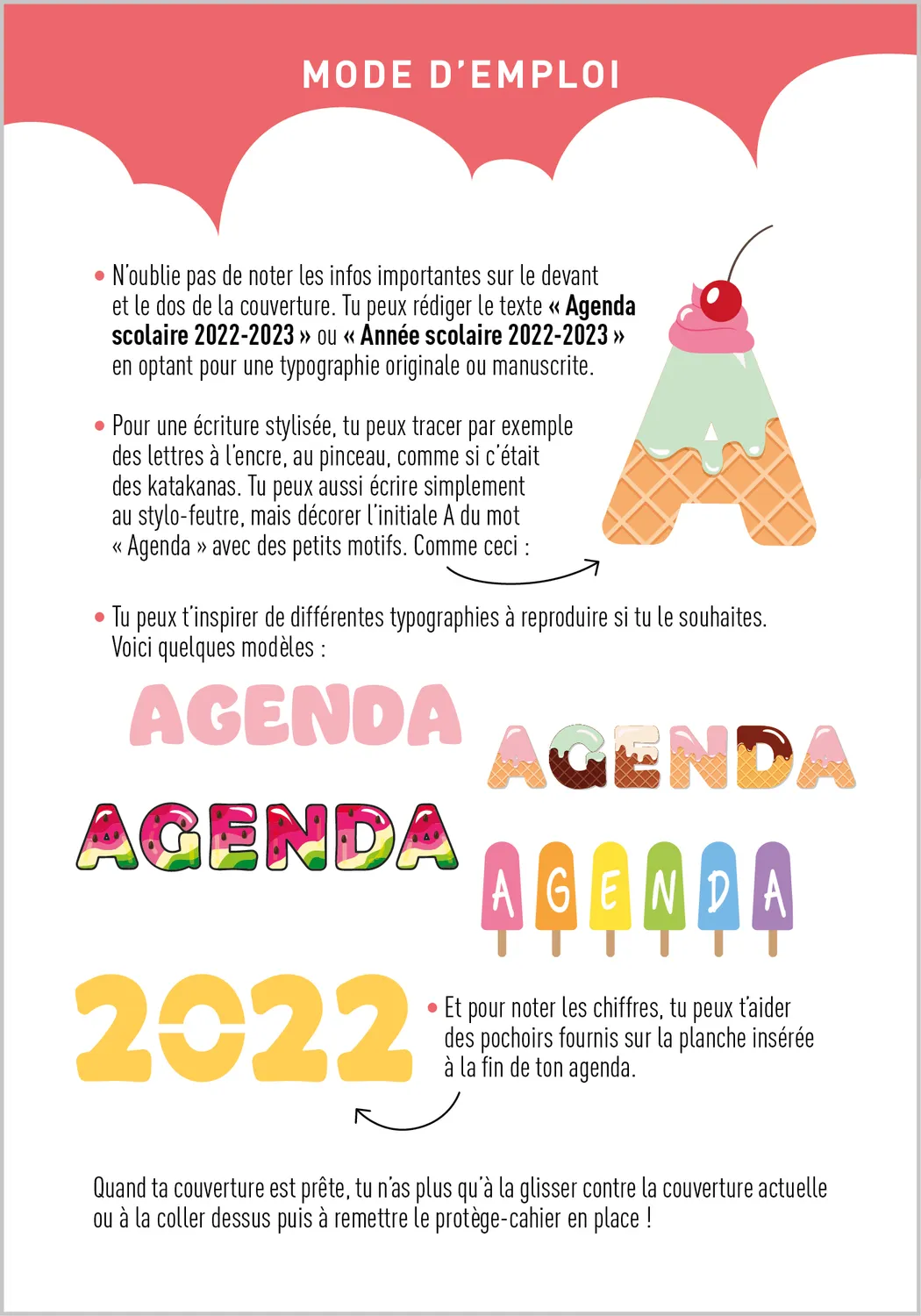 Frigobloc DIY Kawaii agenda scolaire 2023-2024 à customiser