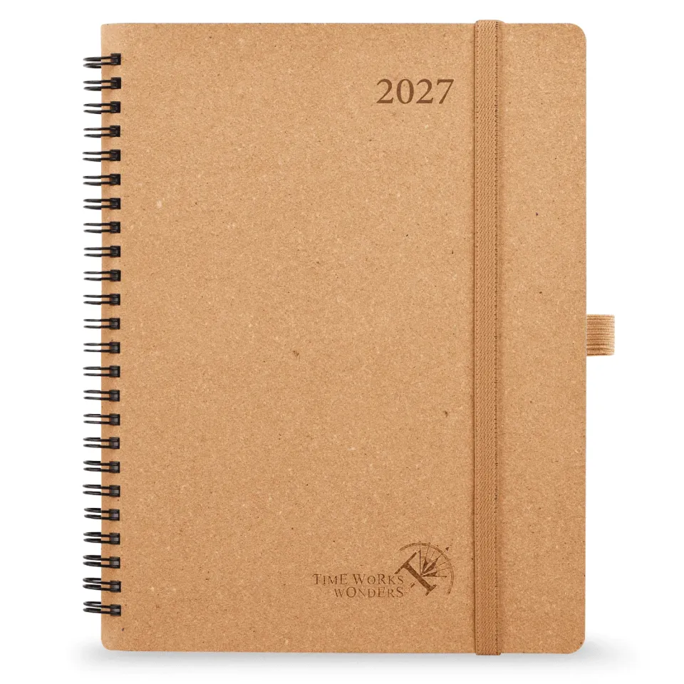 Poprun WERO7-27 agenda 2027 recyclé marron désert semainier