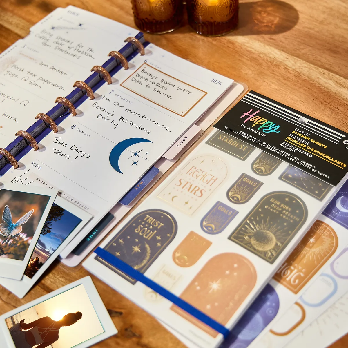 Happy Planner Starcrossed stickers 640 neutre