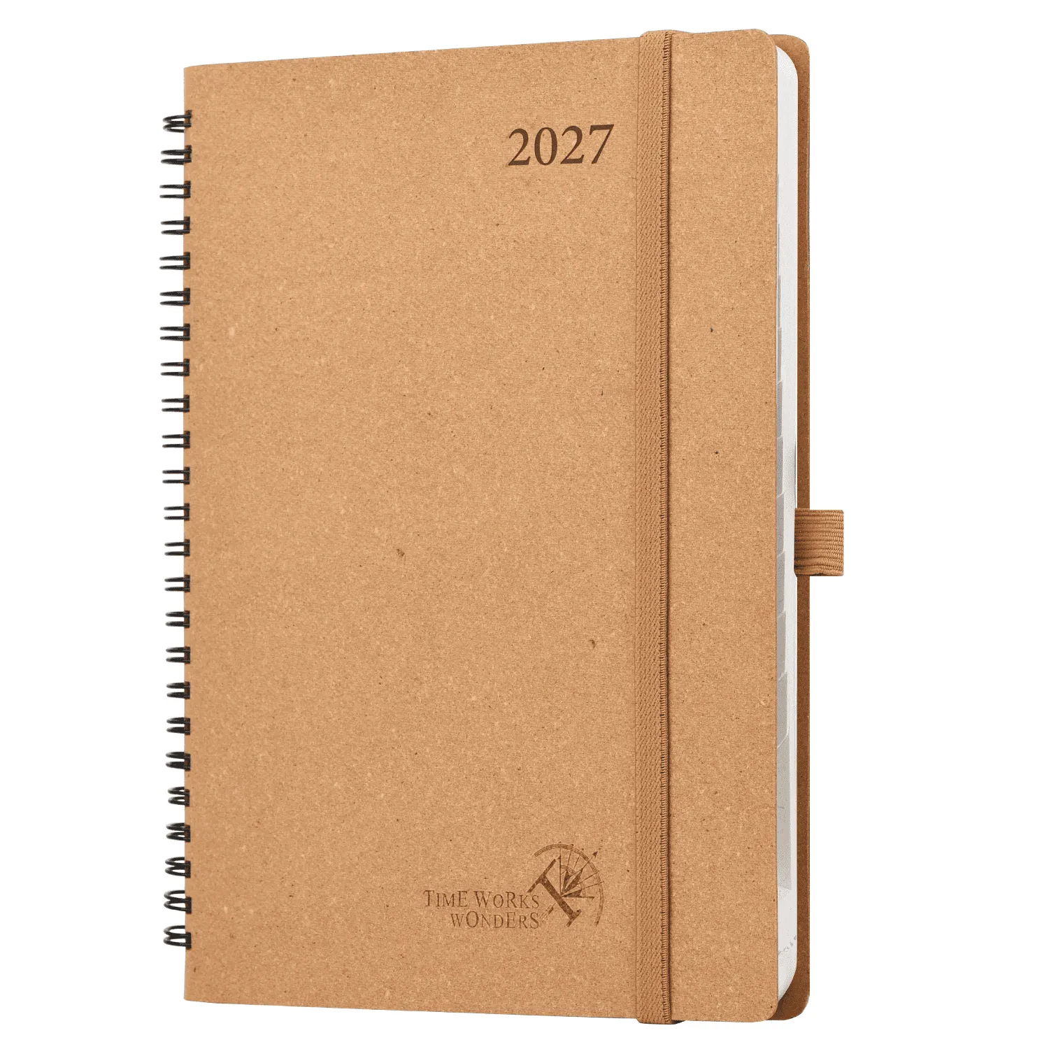 Poprun WERO7-27 agenda 2027 recyclé marron désert semainier