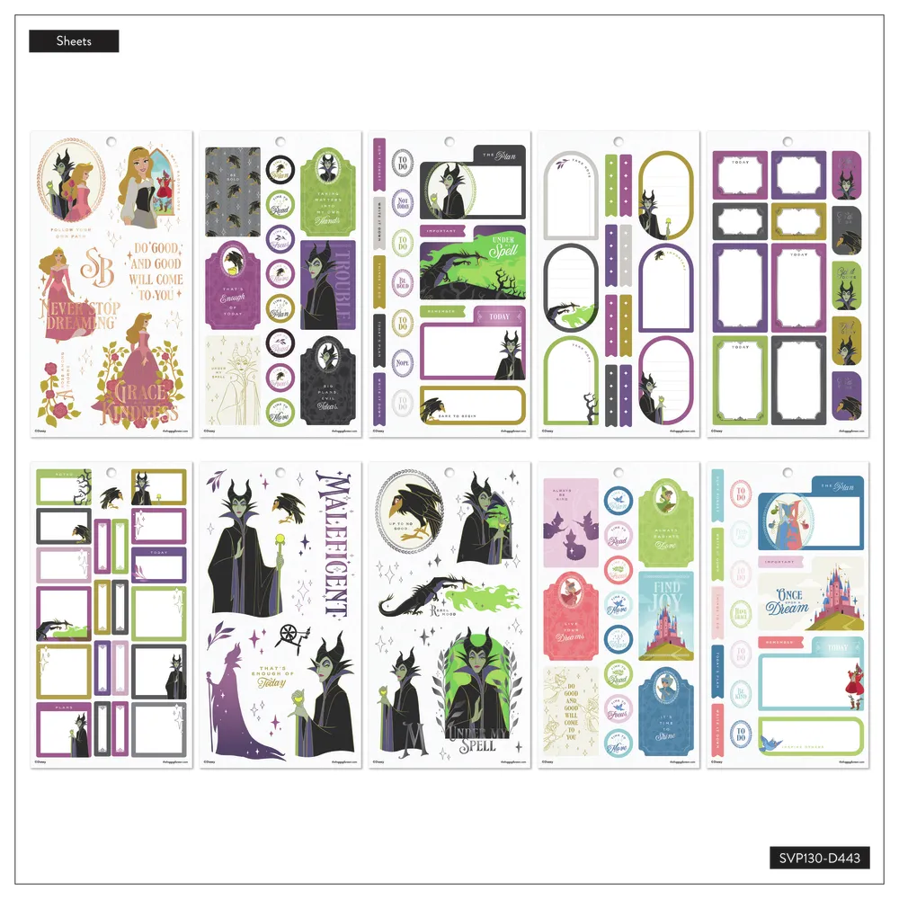Happy Planner Disney Sleeping Beauty stickers 30 feuilles