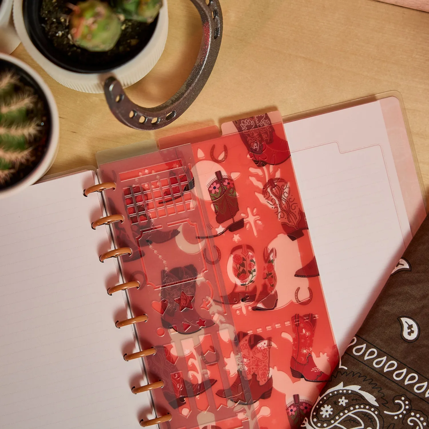 Happy Planner Western Bloom marque-pages pochoirs x3 floral