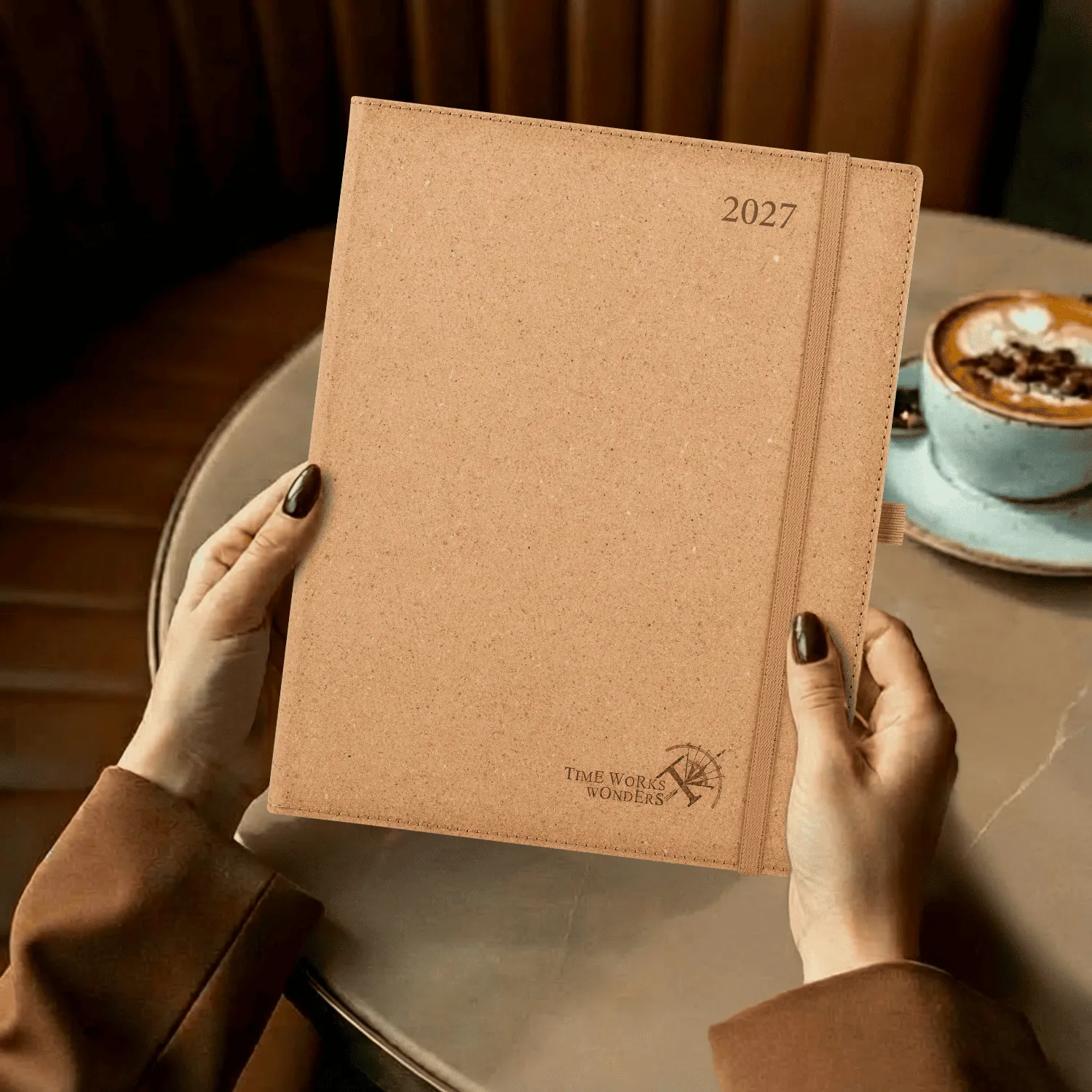 Poprun CERK7-27 agenda hebdomadaire 2027 recyclé noir rigide