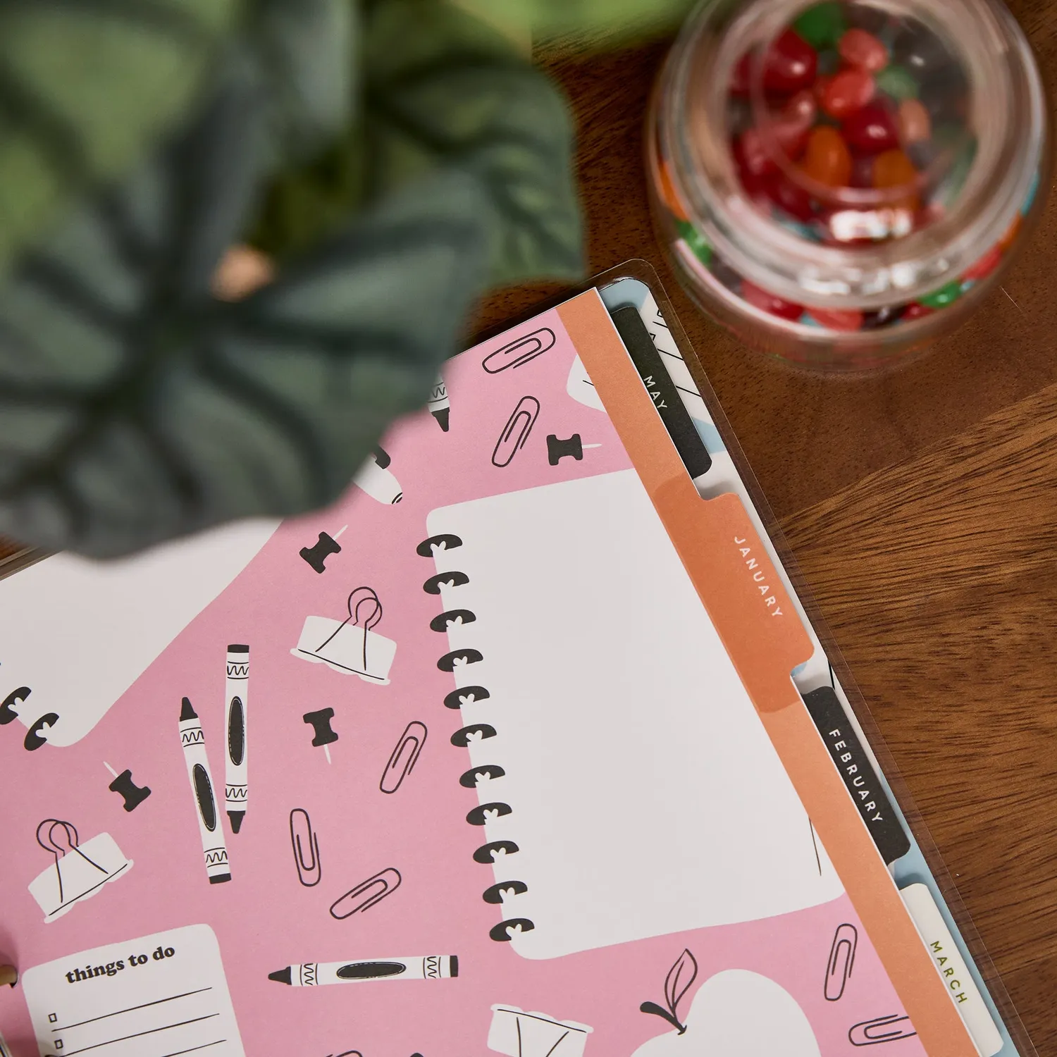 Happy Planner School Doodles Ivory agenda enseignant Big 2026-2027