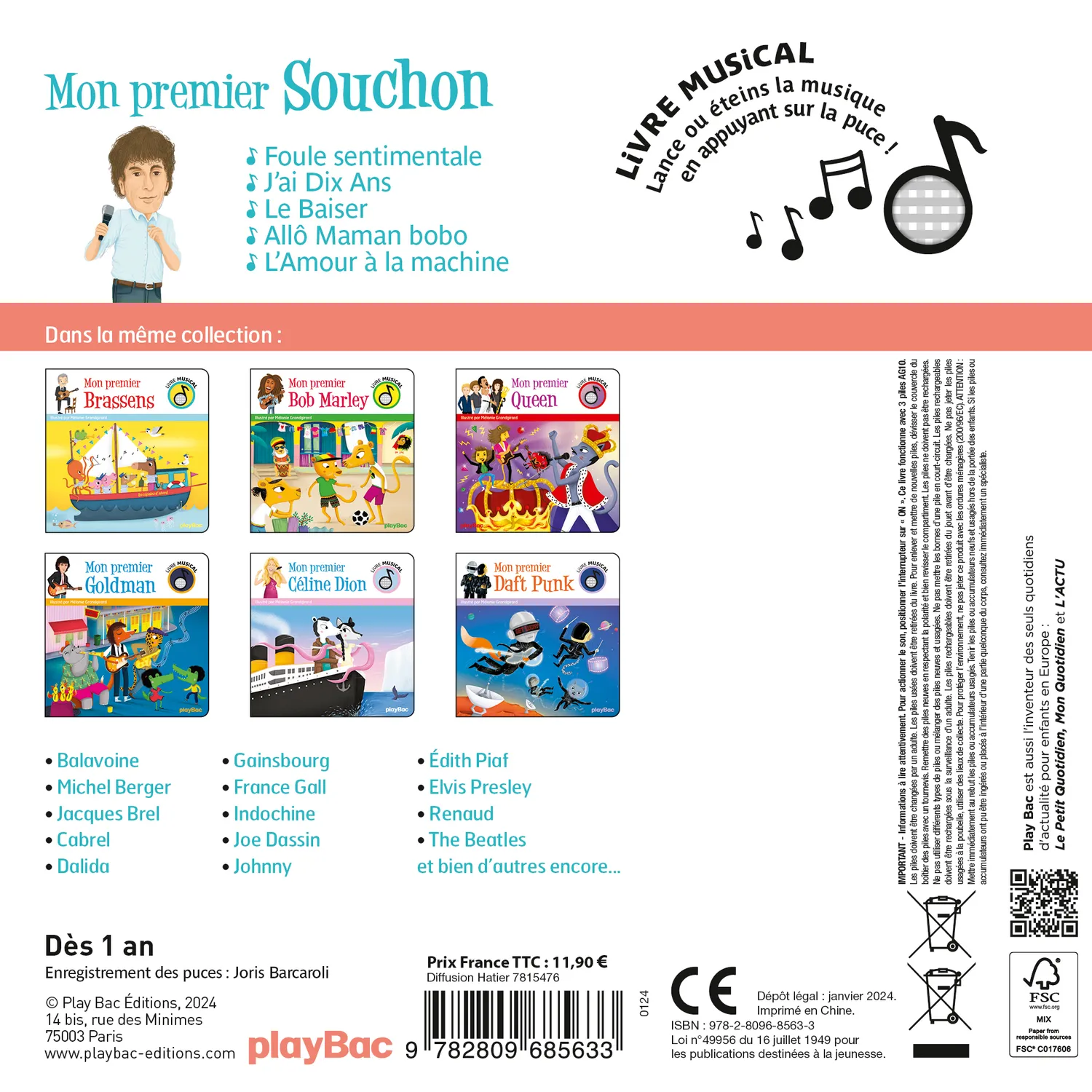 Frigobloc Mon premier Alain Souchon livre musical bébé