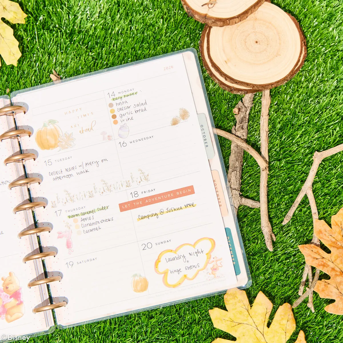 Happy Planner Disney Winnie l’Ourson agenda Classic Dashboard 2026 12 mois
