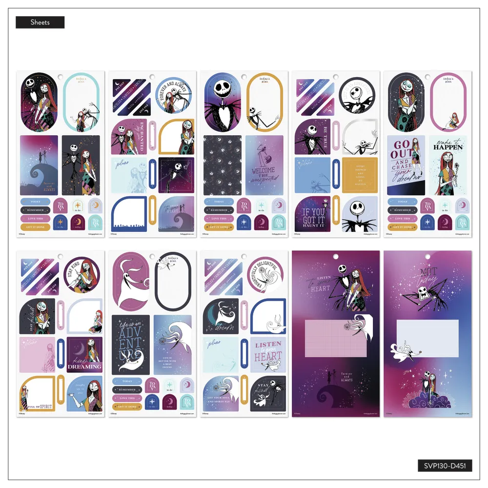 Happy Planner Disney Nightmare Christmas stickers Big 30 feuilles