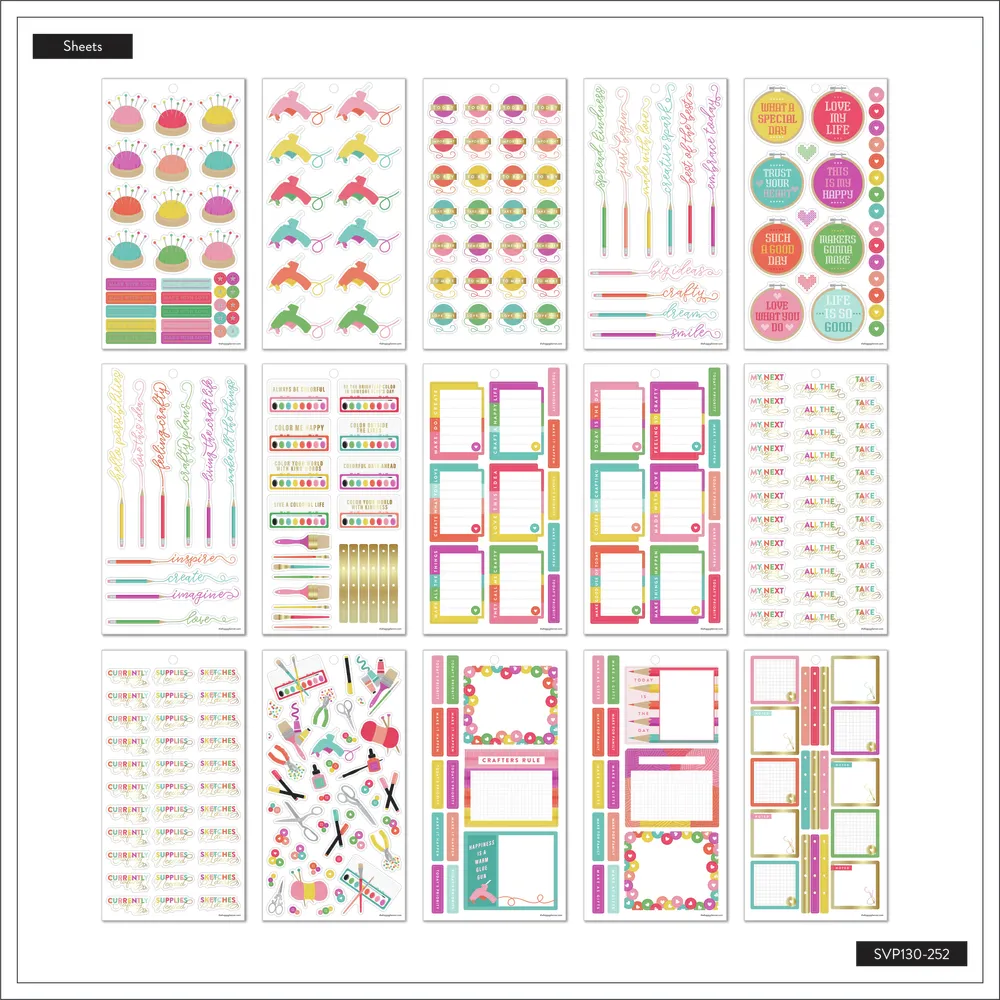 Happy Planner Miss Maker stickers agenda 30 planches 718 icons bricolage