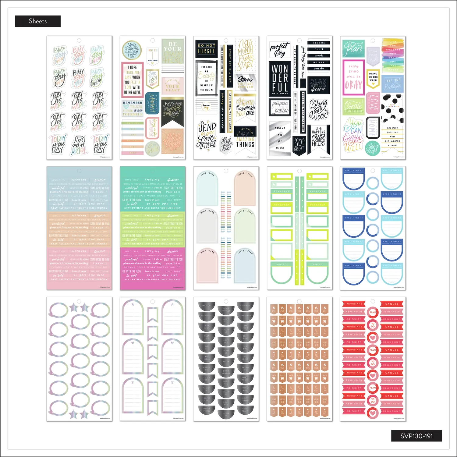 Happy Planner Value Pack Color Story stickers 30 planches