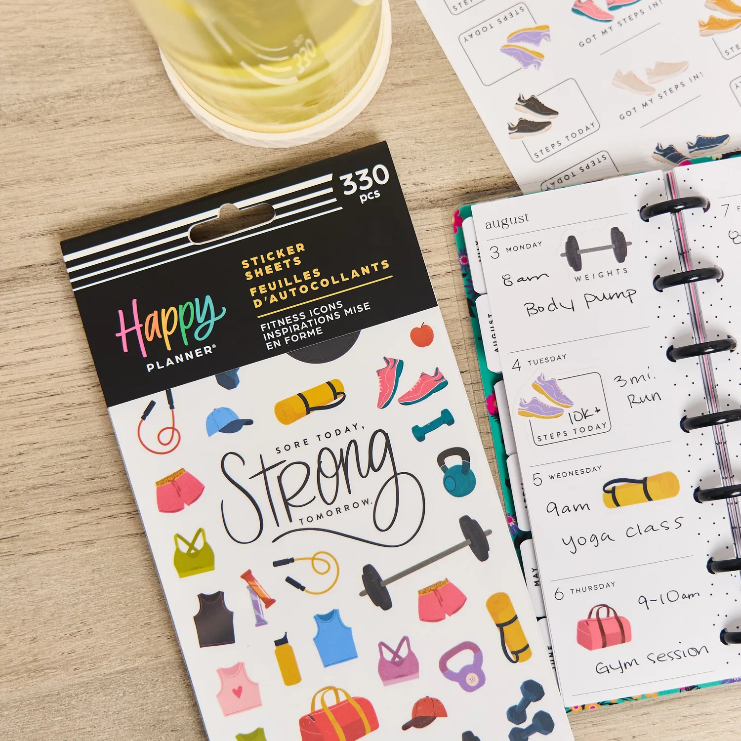 Happy Planner Fitness Icons autocollants 10 planches sport