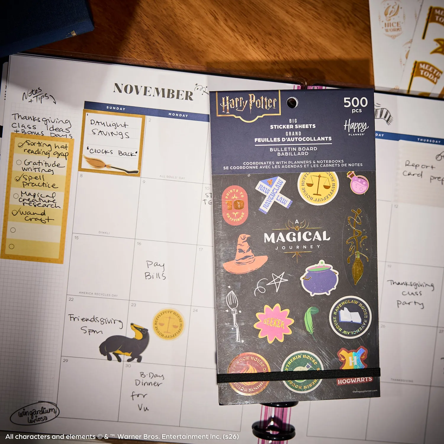 Happy Planner Harry Potter stickers Big 30 pages classe