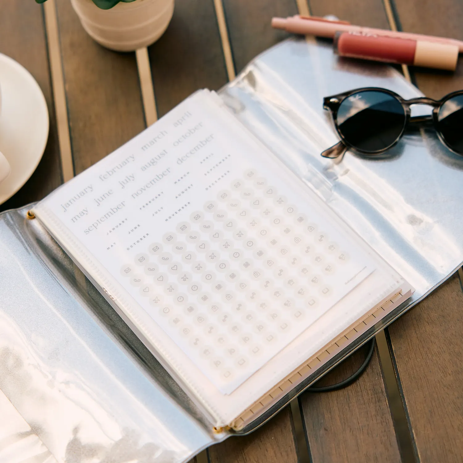 Happy Planner Frostlight Vinyl folio A5 rechargeable irisé