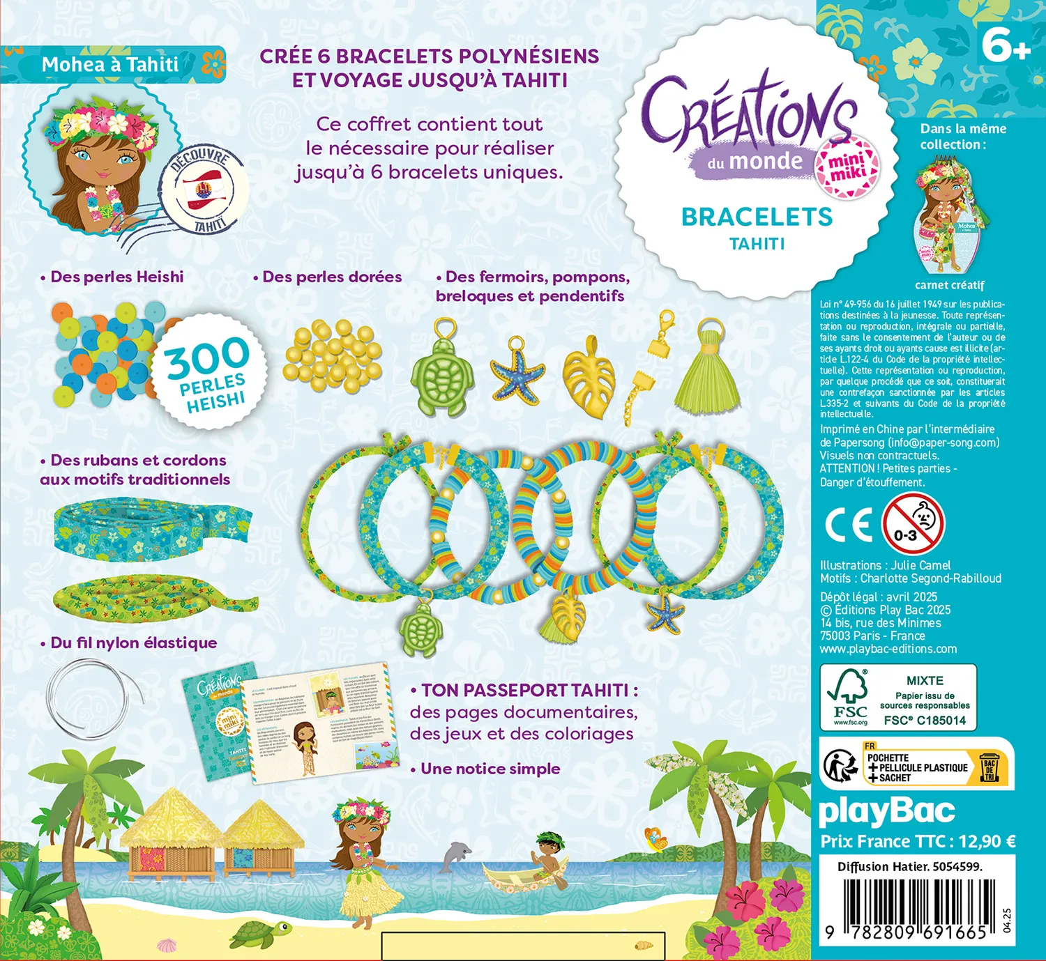 Minimiki Bracelets Tahiti coffret 6 bracelets fleurs Tahiti