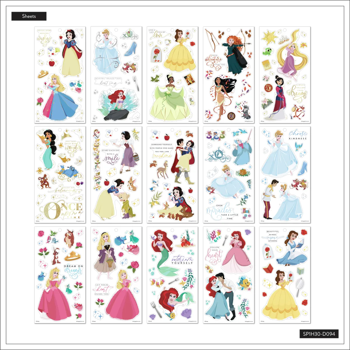Happy Planner Disney Princess Magic stickers Value Pack 459 pcs