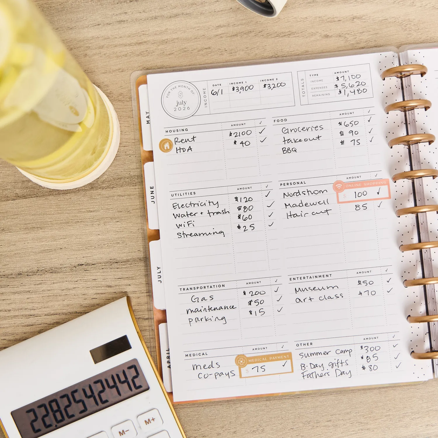 Happy Planner 2026 Canvas agenda budget Classic 12 mois