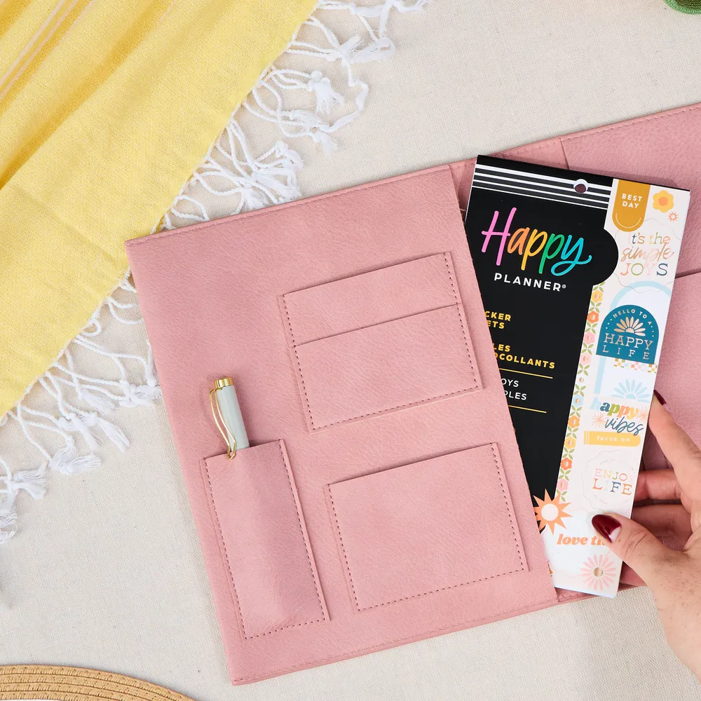 Happy Planner Blush Deluxe folio pochette Classic simili cuir
