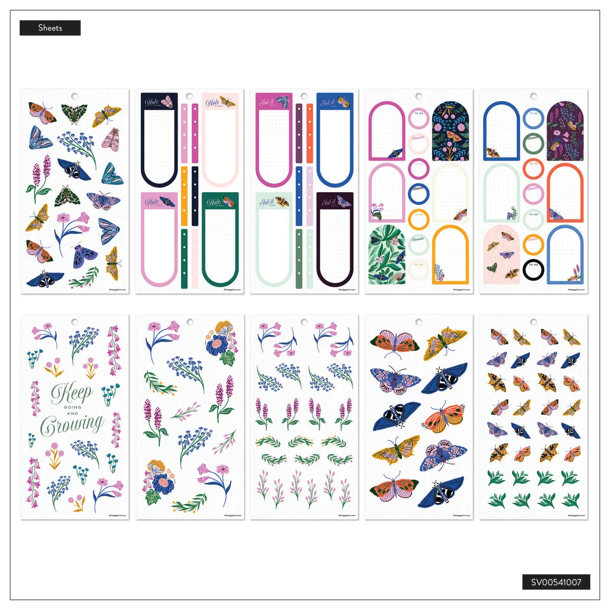 Happy Planner Butterfly Botanics stickers 546 papillons