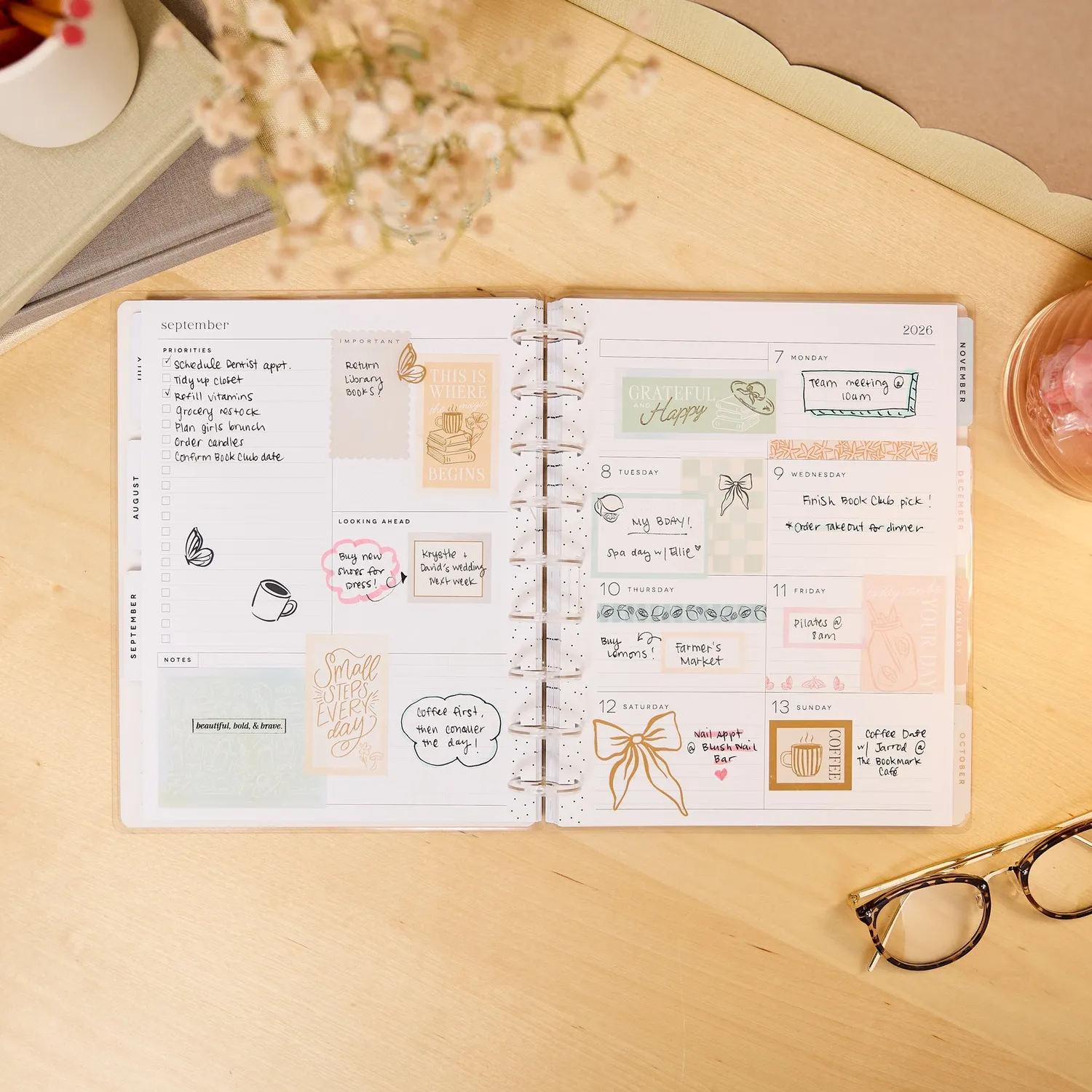 Happy Planner Pastel Poetry 2026-2027 agenda Classic 12 mois dashboard