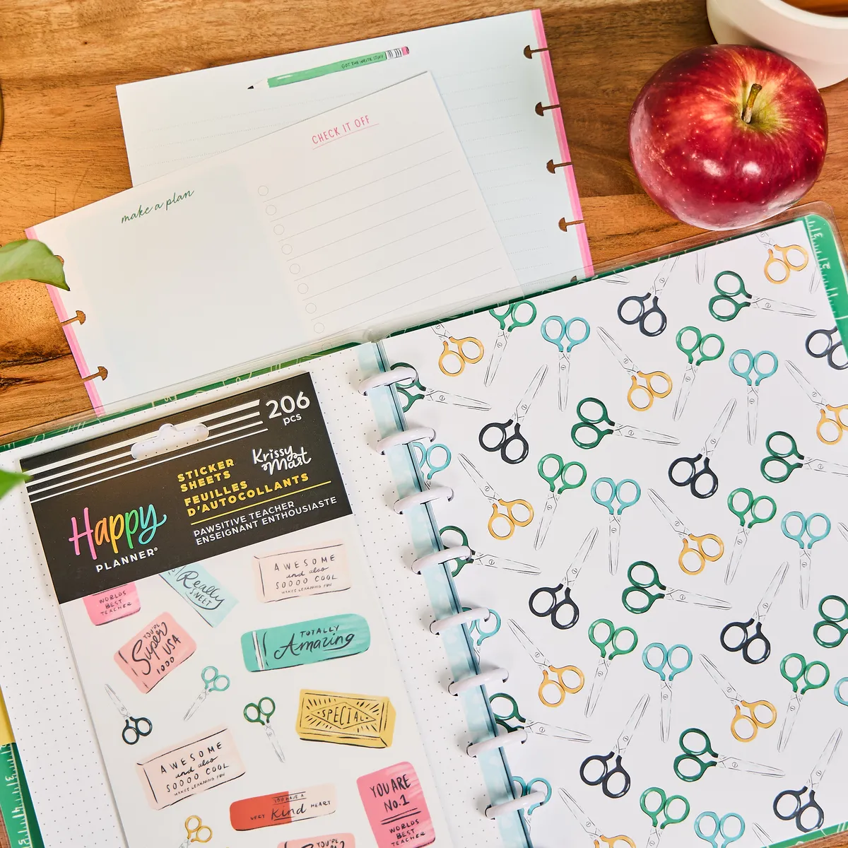 Happy Planner Classic carnet Pawsitive Teacher coffret 206 pcs
