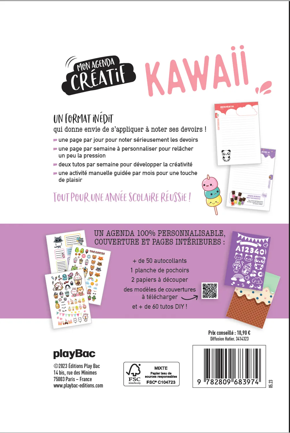 Frigobloc DIY Kawaii agenda scolaire 2023-2024 à customiser