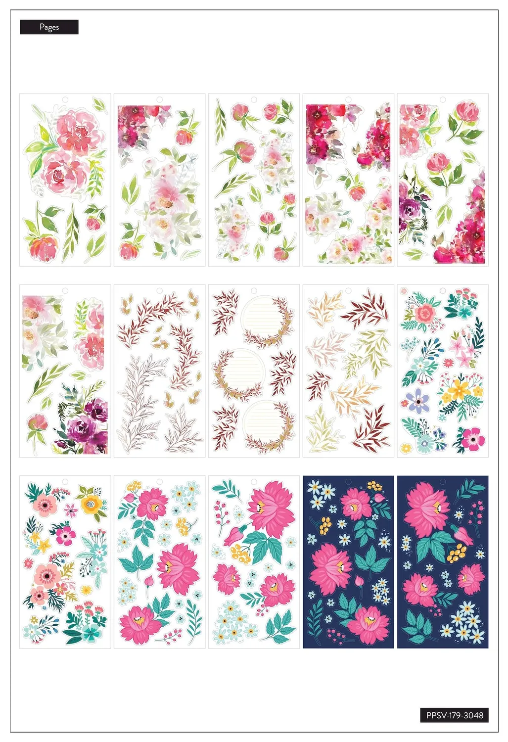 Happy Planner Flowers Classic stickers 372 pièces floral
