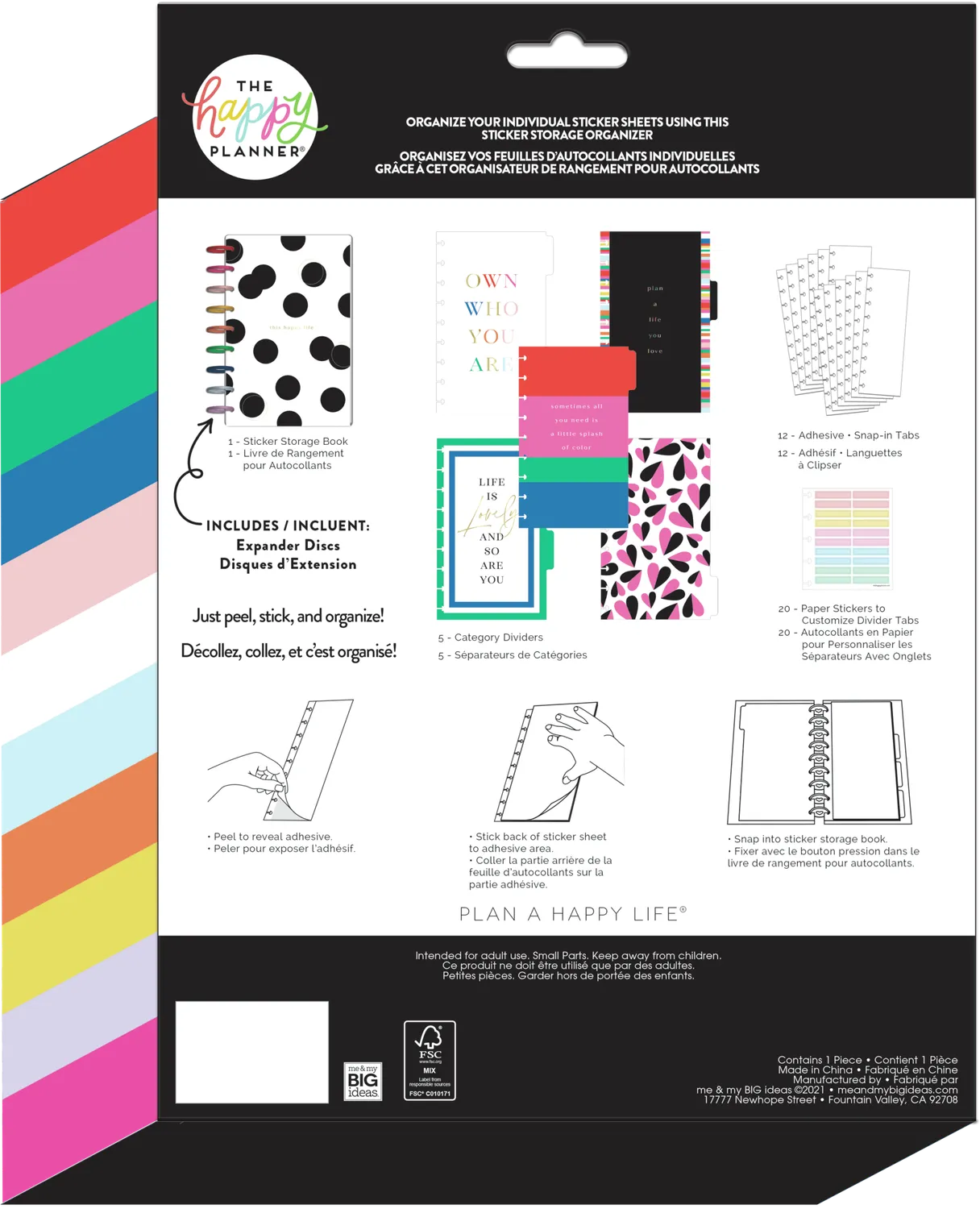 Happy Planner Bold and Bright organiseur stickers à disques