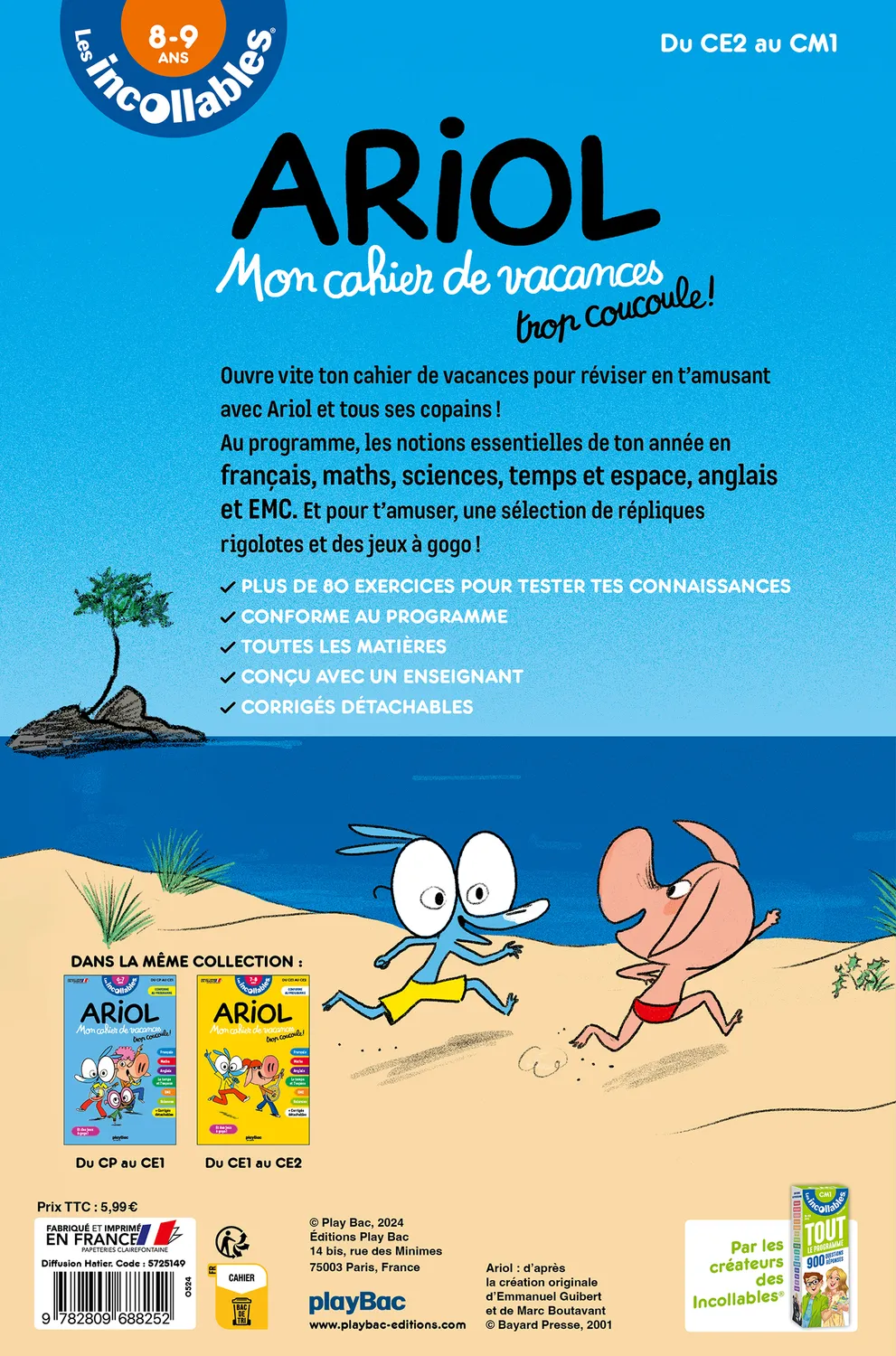 Les Incollables Ariol CE2-CM1 cahier de vacances 8-9 ans